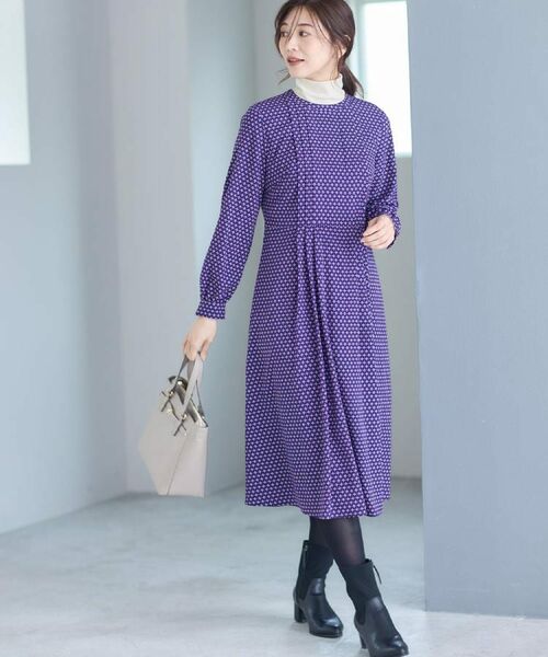 Reflect / リフレクト ロング・マキシ丈ワンピース | 【通勤にもお出かけにも◎】ジオメプリントクラシカルワンピース | 詳細2