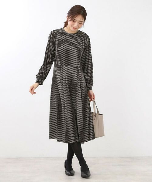 Reflect / リフレクト ロング・マキシ丈ワンピース | 【通勤にもお出かけにも◎】ジオメプリントクラシカルワンピース | 詳細20