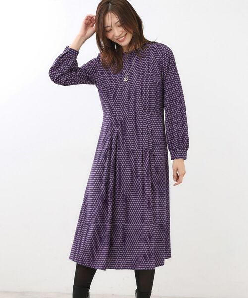 Reflect / リフレクト ロング・マキシ丈ワンピース | 【通勤にもお出かけにも◎】ジオメプリントクラシカルワンピース | 詳細22