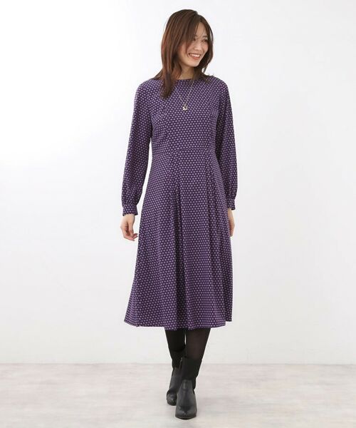 Reflect / リフレクト ロング・マキシ丈ワンピース | 【通勤にもお出かけにも◎】ジオメプリントクラシカルワンピース | 詳細23