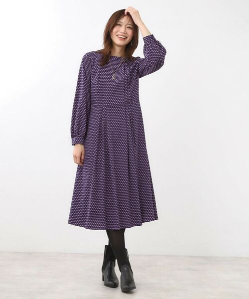Reflect / リフレクト ロング・マキシ丈ワンピース | 【通勤にもお出かけにも◎】ジオメプリントクラシカルワンピース | 詳細24
