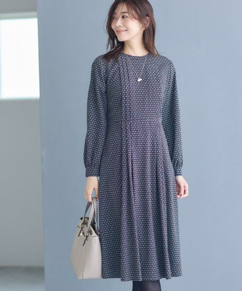 Reflect / リフレクト ロング・マキシ丈ワンピース | 【通勤にもお出かけにも◎】ジオメプリントクラシカルワンピース | 詳細3