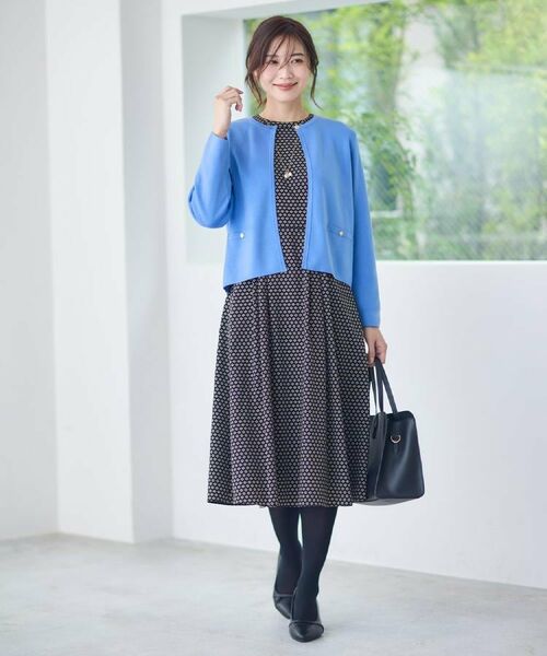 Reflect / リフレクト ロング・マキシ丈ワンピース | 【通勤にもお出かけにも◎】ジオメプリントクラシカルワンピース | 詳細9