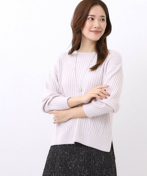 Reflect / リフレクト ニット・セーター | 【ゆったり着られる◎】ワイドリブニットプルオーバー（ライトグレー(011)）