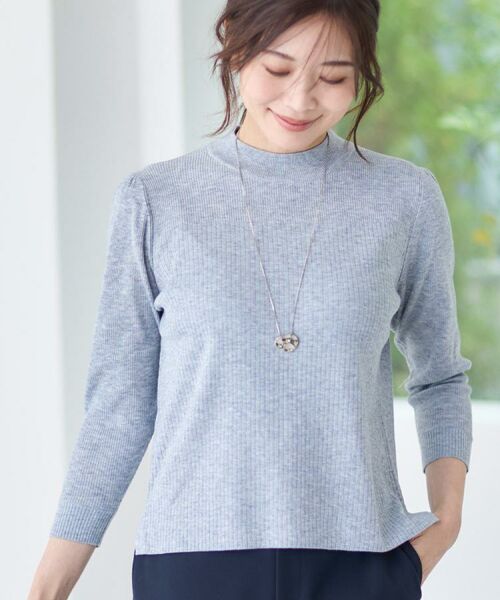 Reflect / リフレクト ニット・セーター | 【選べる5色／アンサンブル可】プチハイネックリブニット（グレー(012)）