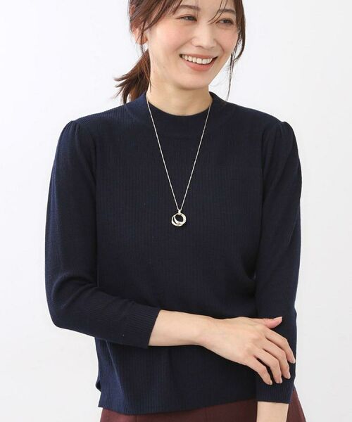 Reflect / リフレクト ニット・セーター | 【選べる5色／アンサンブル可】プチハイネックリブニット（ネイビー(094)）