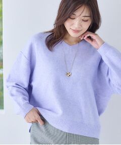 Reflect / リフレクト ニット・セーター | 【選べる5色／ゆったりシルエット】Vネックスパンコールニット