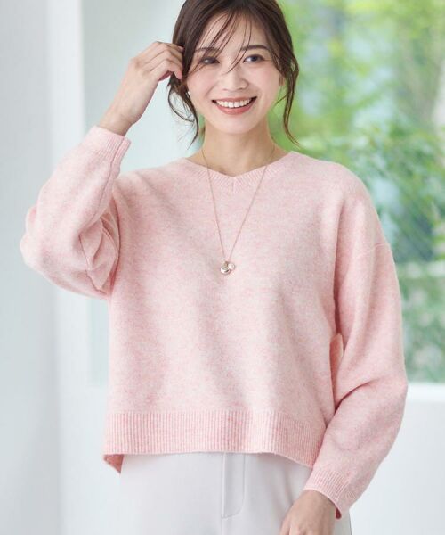 Reflect / リフレクト ニット・セーター | 【選べる5色／ゆったりシルエット】Vネックスパンコールニット | 詳細1