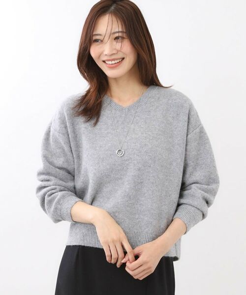 Reflect / リフレクト ニット・セーター | 【選べる5色／ゆったりシルエット】Vネックスパンコールニット | 詳細12