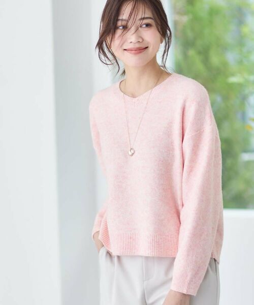 Reflect / リフレクト ニット・セーター | 【選べる5色／ゆったりシルエット】Vネックスパンコールニット | 詳細2