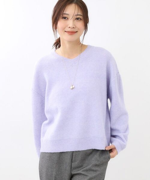 Reflect / リフレクト ニット・セーター | 【選べる5色／ゆったりシルエット】Vネックスパンコールニット | 詳細24