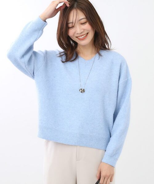 Reflect / リフレクト ニット・セーター | 【選べる5色／ゆったりシルエット】Vネックスパンコールニット | 詳細29