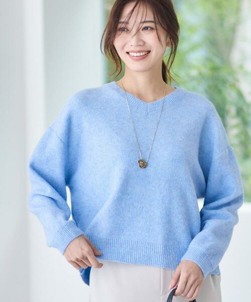 Reflect / リフレクト ニット・セーター | 【選べる5色／ゆったりシルエット】Vネックスパンコールニット | 詳細4