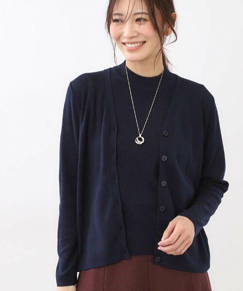 Reflect / リフレクト カーディガン・ボレロ | 【選べる5色／アンサンブル可】Vネックカーディガン（ネイビー(094)）