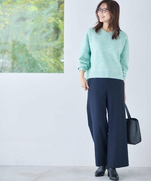 Reflect / リフレクト パンツ | 【裏起毛／ゆったりシルエット】ストレートワイドパンツ | 詳細6