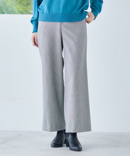 Reflect / リフレクト パンツ | 【裏起毛／ゆったりシルエット】ストレートワイドパンツ（ブラック(219)）