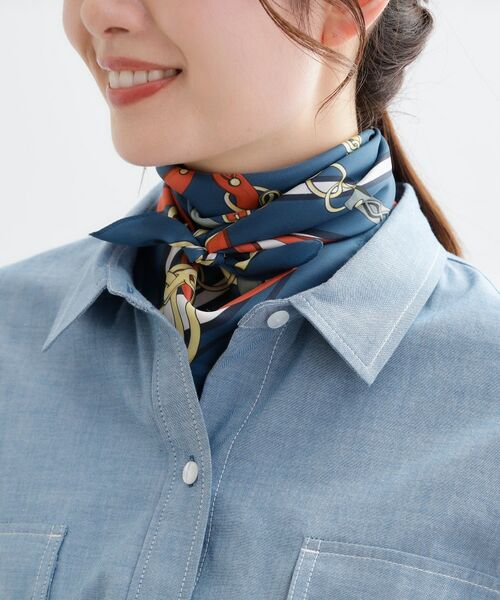 Reflect / リフレクト マフラー・ショール・スヌード・ストール | チェーンデザインスクエアスカーフ | 詳細3