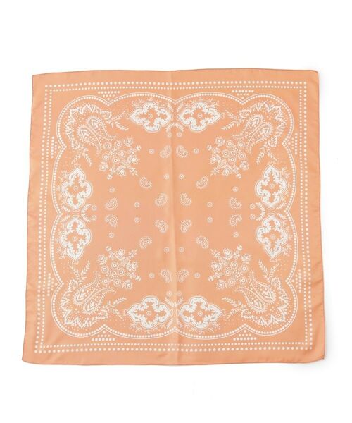 Reflect / リフレクト マフラー・ショール・スヌード・ストール | ペイズリーバンダナ柄スカーフ（オレンジ(265)）