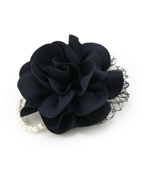Reflect / リフレクト ブローチ・コサージュ | 【フォーマル／入卒】レースフラワーミニコサージュ（ネイビー(094)）