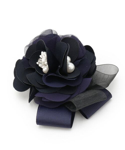 Reflect / リフレクト ブローチ・コサージュ | 【フォーマル／入卒】サテンフラワーコサージュ（ネイビー(094)）