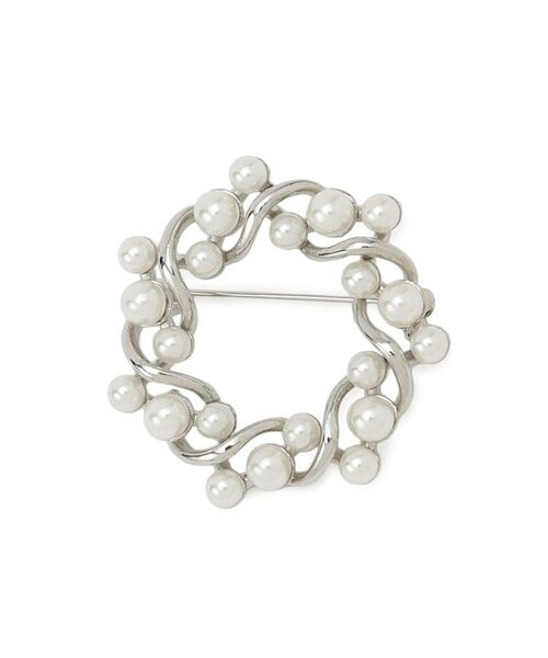 Reflect / リフレクト ブローチ・コサージュ | 【フォーマル／入卒】パール調×サークルデザインブローチ（シルバー(006)）