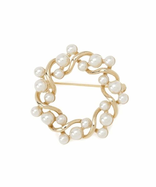 Reflect / リフレクト ブローチ・コサージュ | 【フォーマル／入卒】パール調×サークルデザインブローチ（ゴールド(007)）