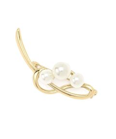 Reflect / リフレクト ブローチ・コサージュ | 【フォーマル／入卒】パール調×リーフデザインブローチ