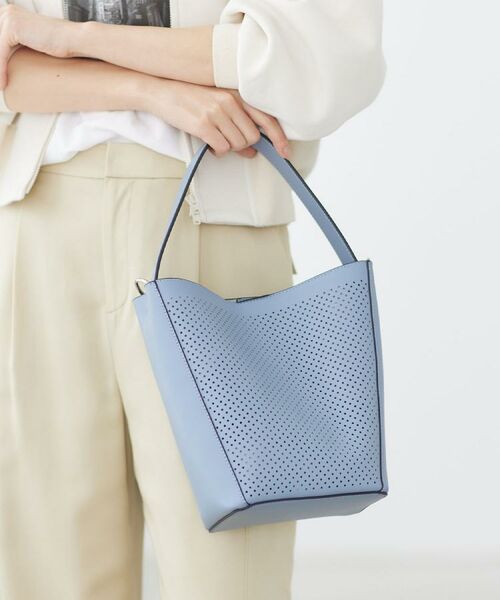 Reflect / リフレクト ショルダーバッグ | 【肩掛けショルダー付き】パンチングデザインワンショルダーバッグ(サックスブルー(090))
