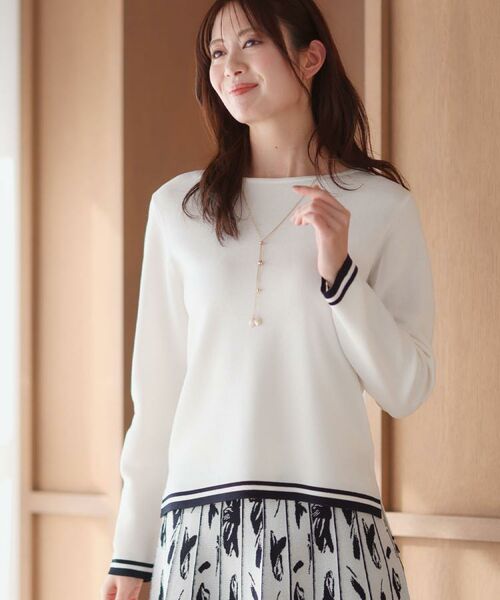 Reflect / リフレクト ニット・セーター | 【セットアップ可】ダブルジャカードニットプルオーバー（オフホワイト(503)）