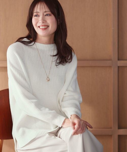 Reflect / リフレクト ニット・セーター | 【腰回りカバー/長め丈】モックネックニットプルオーバー | 詳細1