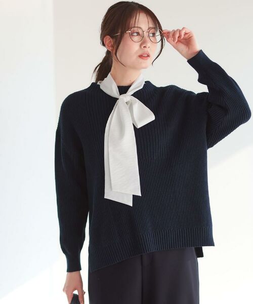 Reflect / リフレクト ニット・セーター | 【腰回りカバー/長め丈】モックネックニットプルオーバー | 詳細11