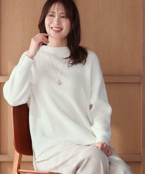 Reflect / リフレクト ニット・セーター | 【腰回りカバー/長め丈】モックネックニットプルオーバー | 詳細2