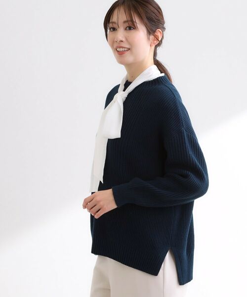 Reflect / リフレクト ニット・セーター | 【腰回りカバー/長め丈】モックネックニットプルオーバー | 詳細22