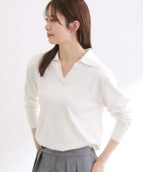 Reflect / リフレクト ニット・セーター | スキッパーネックニットプルオーバー（オフホワイト(003)）