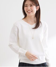 Reflect / リフレクト ニット・セーター | レースデザインスリーブニットプルオーバー