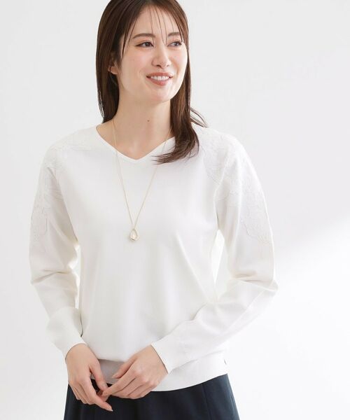 Reflect / リフレクト ニット・セーター | レースデザインスリーブニットプルオーバー | 詳細1