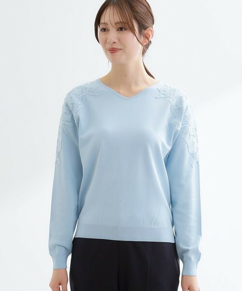 Reflect / リフレクト ニット・セーター | レースデザインスリーブニットプルオーバー | 詳細14