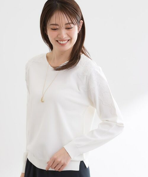 Reflect / リフレクト ニット・セーター | レースデザインスリーブニットプルオーバー | 詳細2