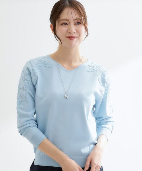 Reflect / リフレクト ニット・セーター | レースデザインスリーブニットプルオーバー | 詳細5