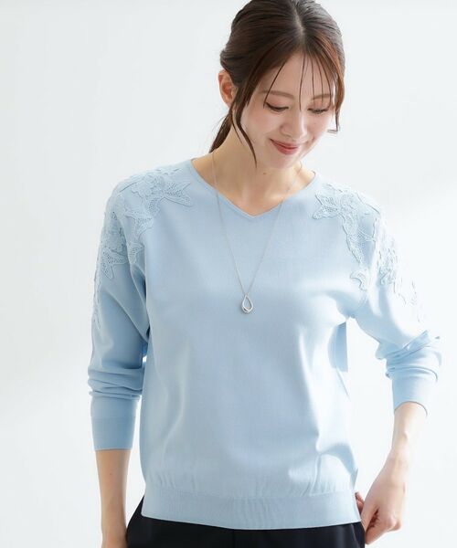 Reflect / リフレクト ニット・セーター | レースデザインスリーブニットプルオーバー | 詳細6