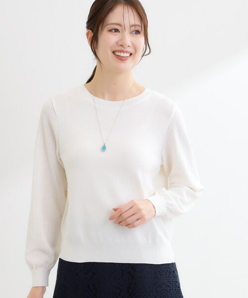 Reflect / リフレクト ニット・セーター | 透かしスリーブデザインハイゲージニット | 詳細1