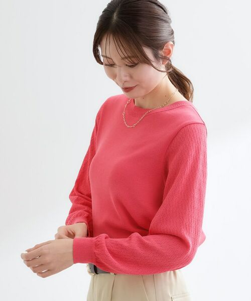 Reflect / リフレクト ニット・セーター | 透かしスリーブデザインハイゲージニット | 詳細10