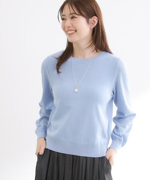 Reflect / リフレクト ニット・セーター | 透かしスリーブデザインハイゲージニット | 詳細13