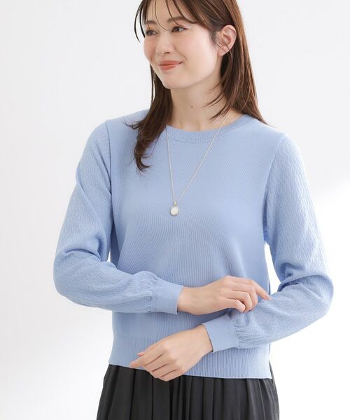 Reflect / リフレクト ニット・セーター | 透かしスリーブデザインハイゲージニット | 詳細14