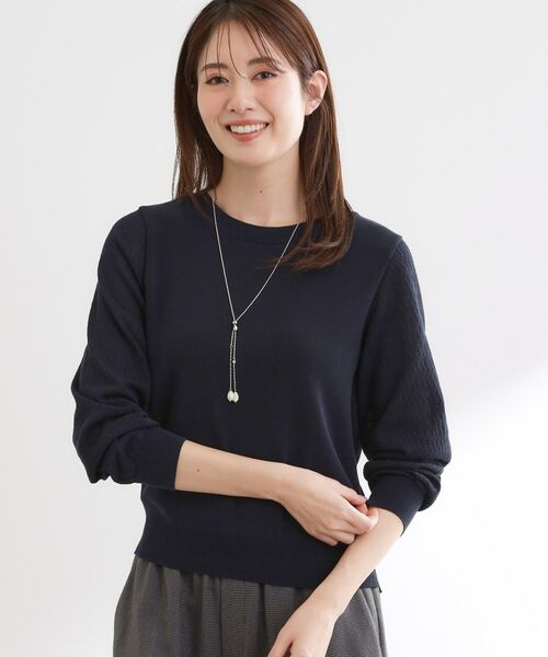 Reflect / リフレクト ニット・セーター | 透かしスリーブデザインハイゲージニット | 詳細17