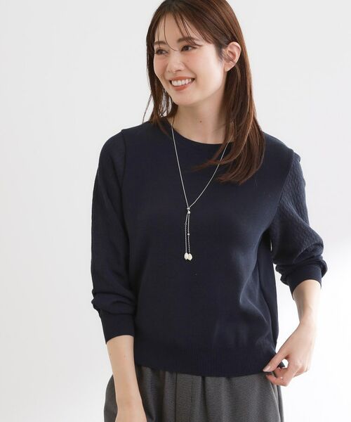 Reflect / リフレクト ニット・セーター | 透かしスリーブデザインハイゲージニット | 詳細18