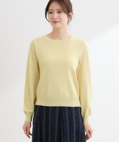 Reflect / リフレクト ニット・セーター | 透かしスリーブデザインハイゲージニット | 詳細29