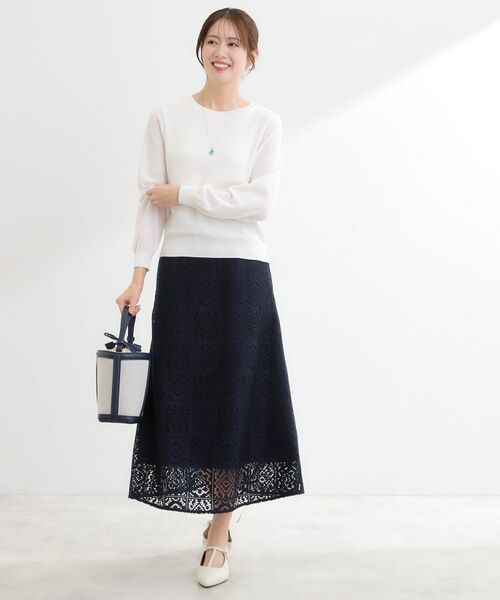 Reflect / リフレクト ニット・セーター | 透かしスリーブデザインハイゲージニット | 詳細3