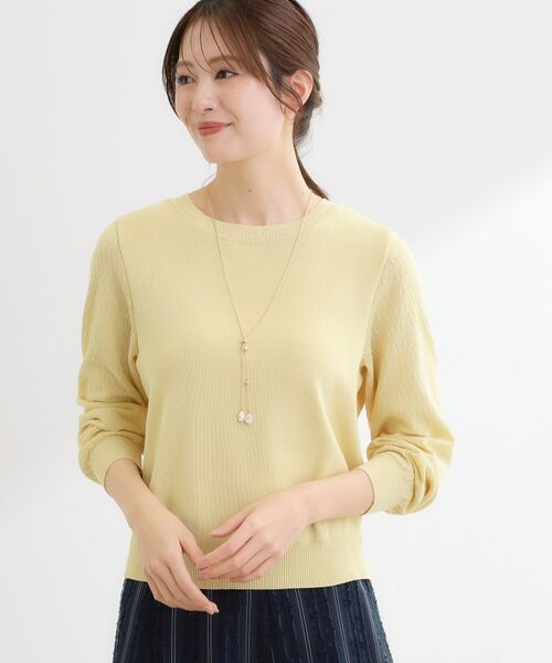 Reflect / リフレクト ニット・セーター | 透かしスリーブデザインハイゲージニット | 詳細5