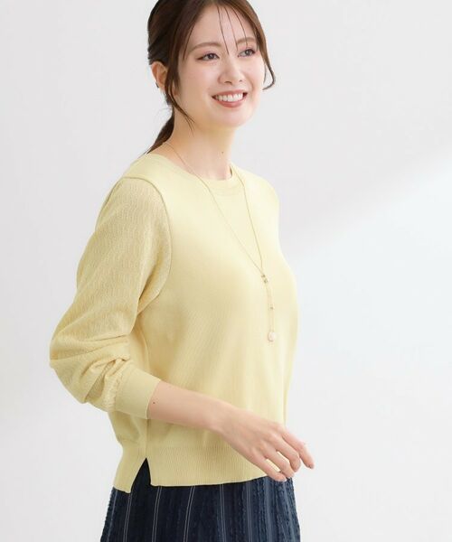 Reflect / リフレクト ニット・セーター | 透かしスリーブデザインハイゲージニット | 詳細6